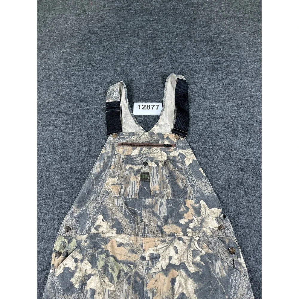 Liberty Carpenter Bib Overalls Mens 40 Green Camo Mossy Oak Break Up Hunting